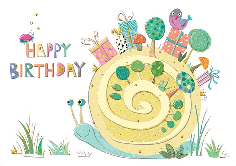 Snail- Birthday Card 