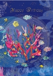 Coral and Fish Birthday Card