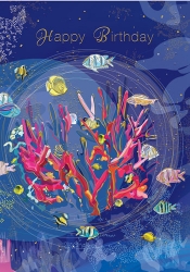 Coral and Fish Birthday Card