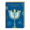 Menorah Blue Hanukkah Card Christmas