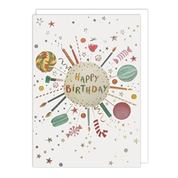 Candy Planet Birthday Card 