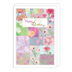 Flower Pattern Birthday Card 