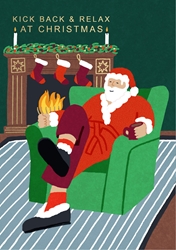 Santa Relaxing Greeting Card