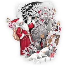 3D Santa and Snow Queen 3D Greeting Card