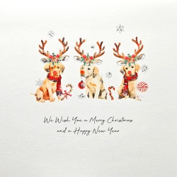 Reindeer Dogs Greeting Card