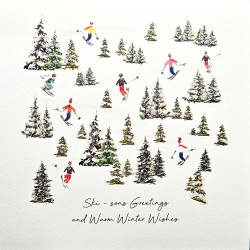 Ski-Sons Greetings Christmas Card