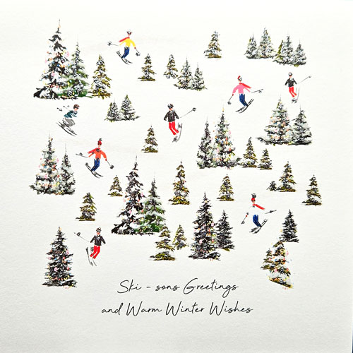 Ski-Sons Greetings Christmas Card