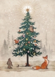 Animal Xmas Tree Greeting Card