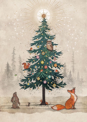 Animal Xmas Tree Greeting Card