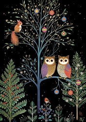 Night Owl Tree Greeting Card