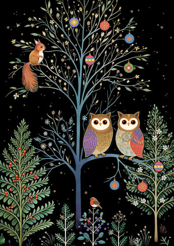 Night Owl Tree Greeting Card