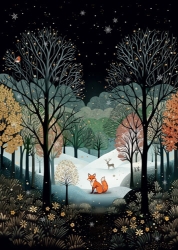 Fox Landscape Greeting Card