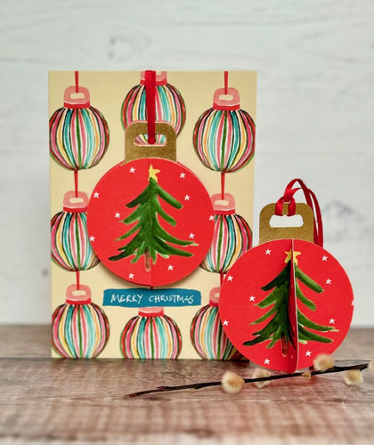 Xmas Tree Ornament Greeting Card