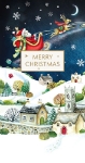 Santa Over Roof Money Wallet Christmas Card