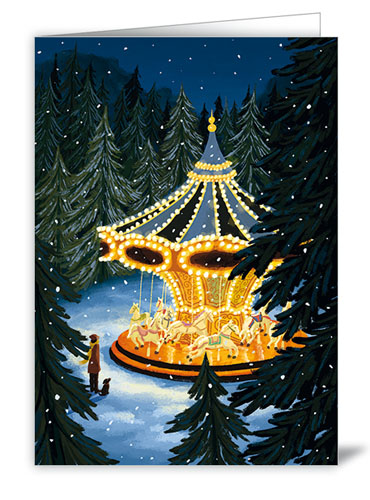 Carousel Winter Greeting Card
