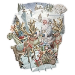 Santa's Team 3D Christmas Card