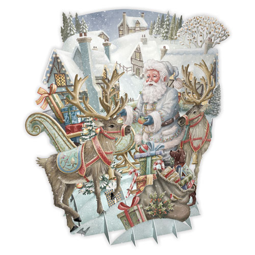 Santa's Team 3D Christmas Card