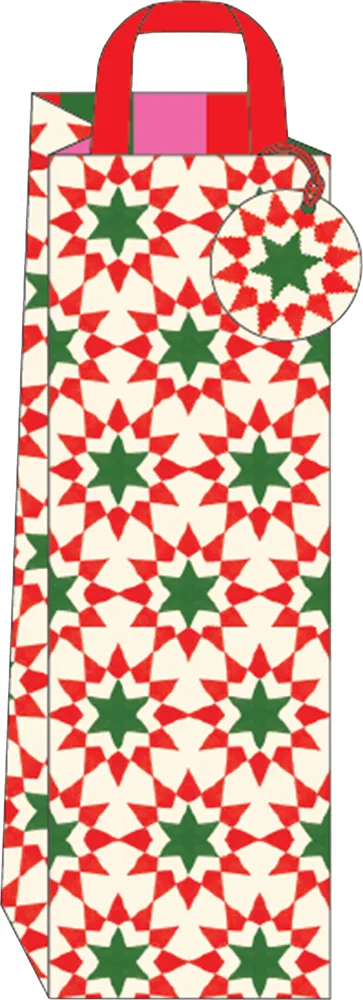 Geo Stars Bottle Gift Bag
