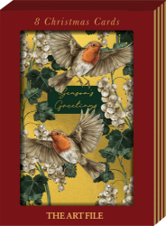 Gold Robins Boxed Cards