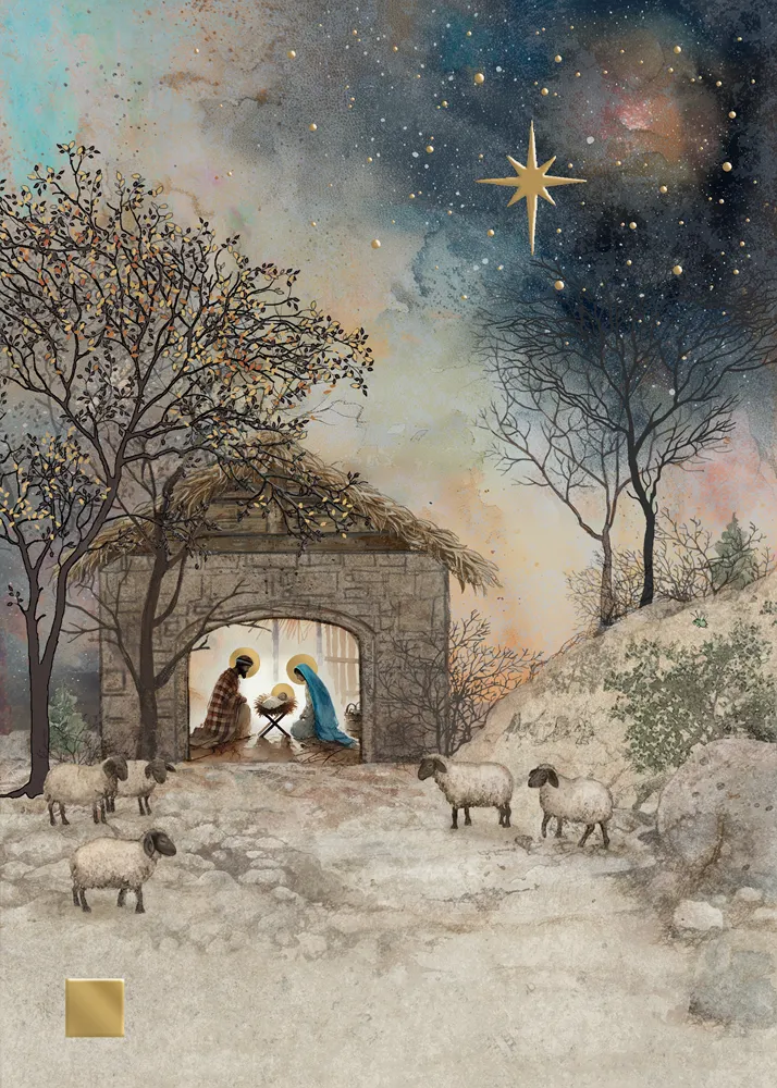 Nativity Stable Christmas Card