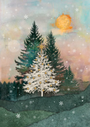 White Fir Tree Christmas Card