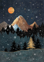 Gold Tree Christmas Card