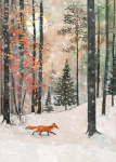 Fox Stroll Christmas Card