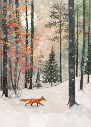 Fox Stroll Christmas Card