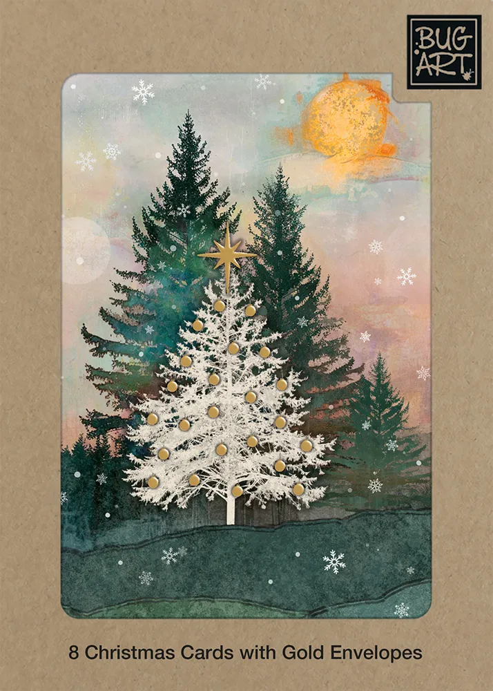 White Fir Tree Boxed Christmas Cards
