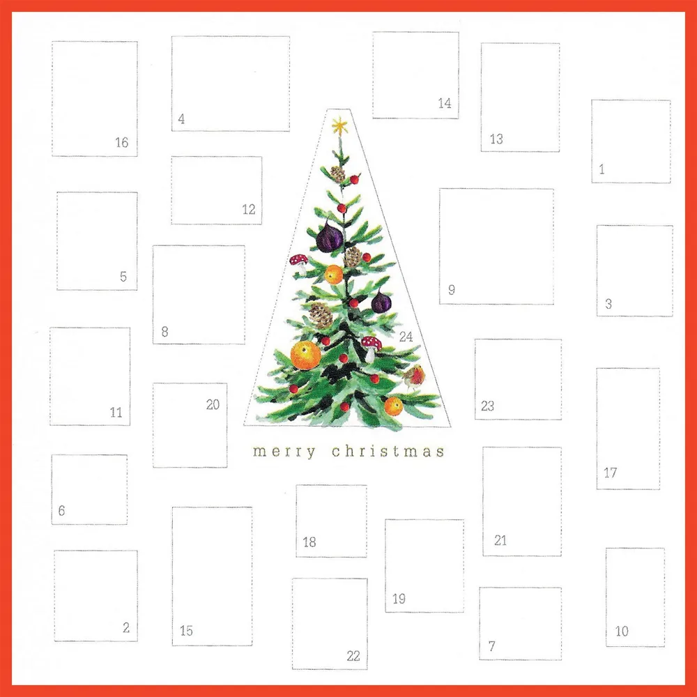 Christmas Tree Advent Calendar Card