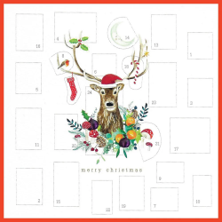 Christmas Stag Advent Calendar Card