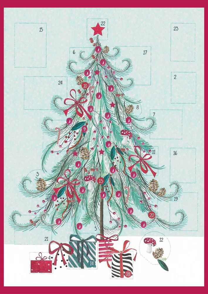Christmas Tree Advent Calendar Card