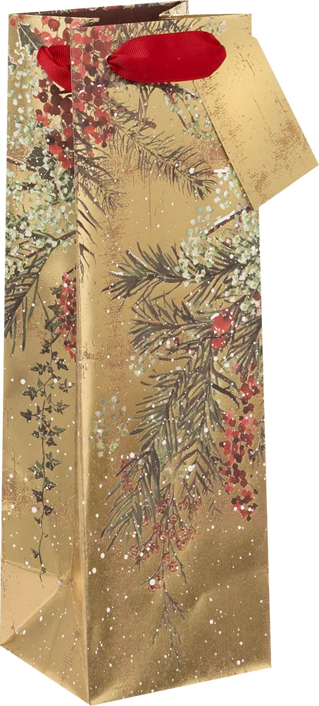 Winter Gild Bottle Gift Bag