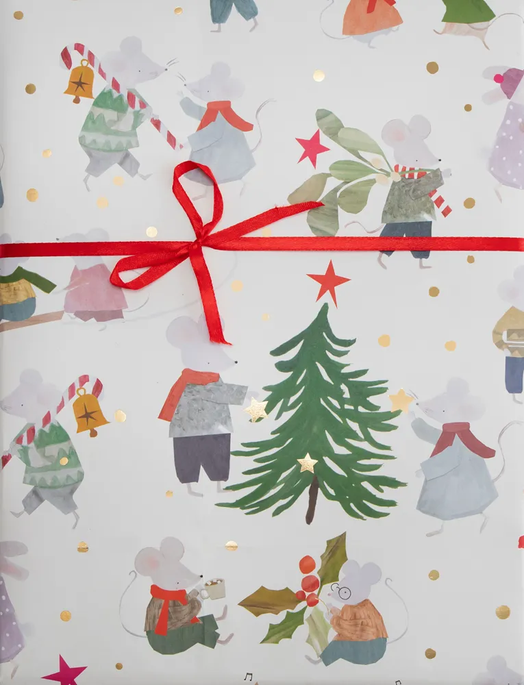 Christmas Mice Foil Sheet Wrap