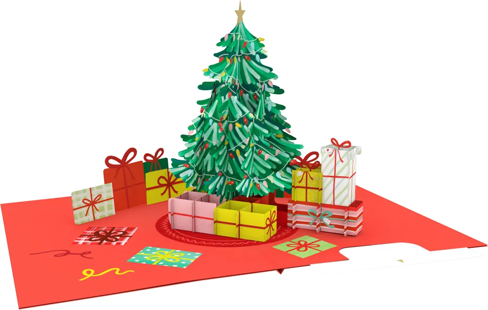 3D Tree & Gifts Christmas Card