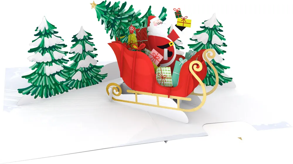 3D Santas Sleigh Christmas Card