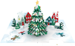 3D Tree Town Christmas Card