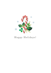 Holiday Candy Cane Christmas Card