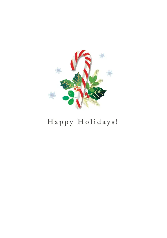 Holiday Candy Cane Christmas Card