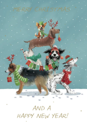 Party Dogs Christmas Card