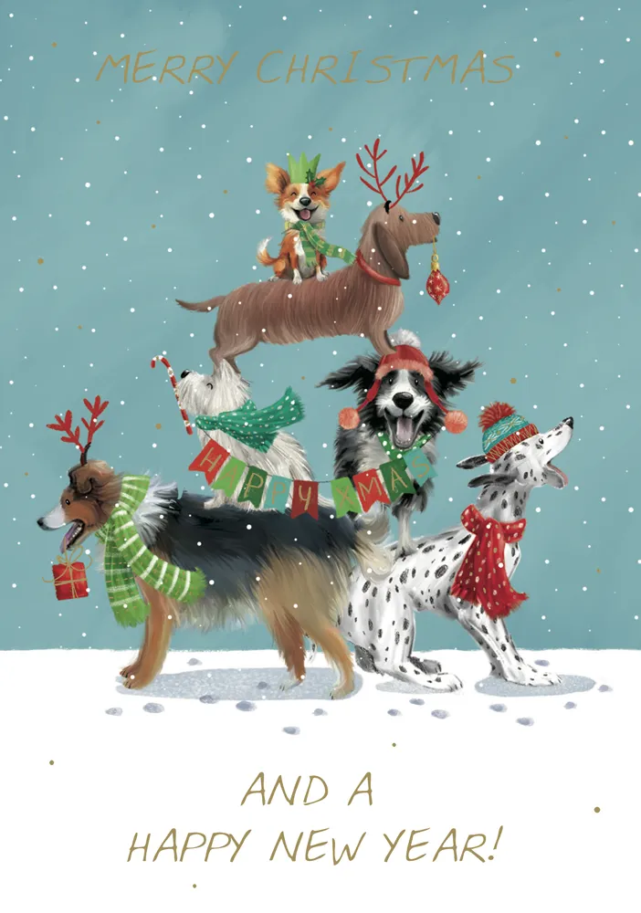 Party Dogs Christmas Card