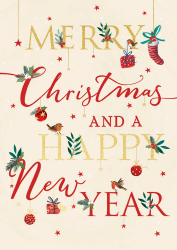 Xmas & New Years Text Christmas Card
