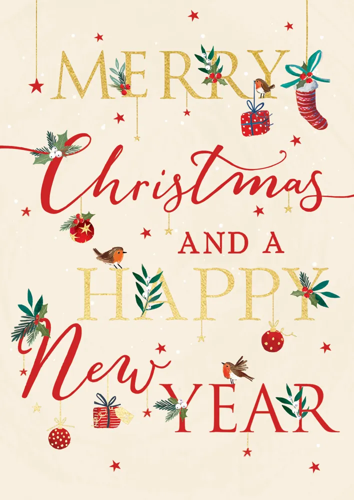 Xmas & New Years Text Christmas Card