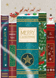 Books Sleigh Christmas Card