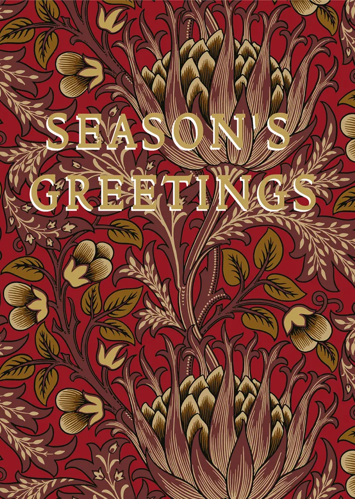 Red Seasons Greeting Christmas Card