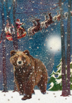 Santa and Bear Christmas Card