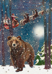 Santa and Bear Christmas Card