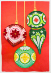 Baubles Quill Christmas Card