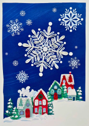 Snowflakes Quill Christmas Card