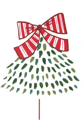 Red Bow Tree Christmas Boxed Cards